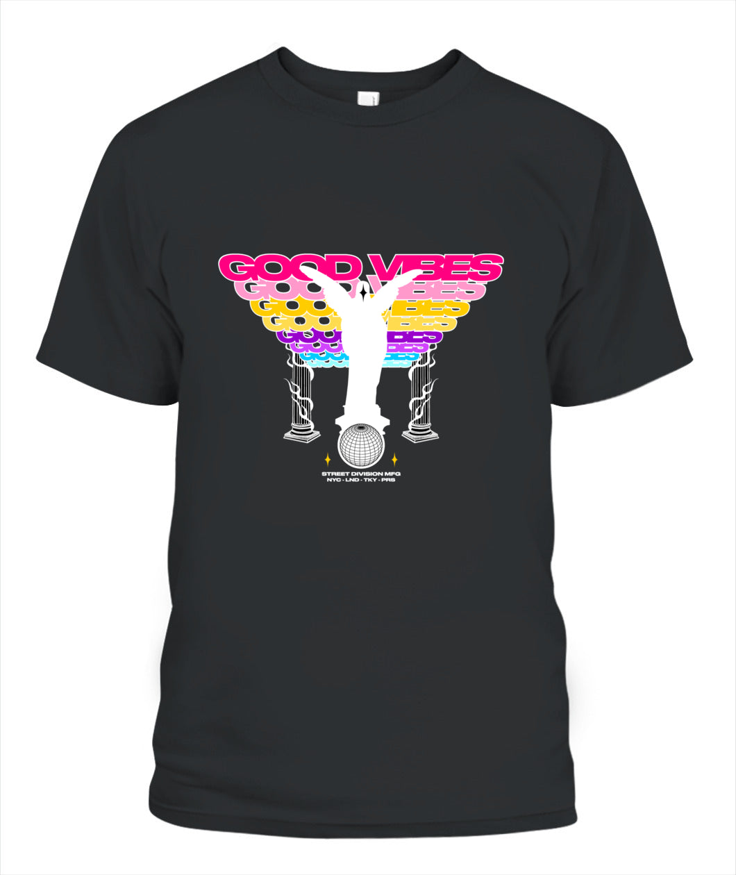 Good Vibes Unisex T-Shirt – Colorful Graphic Streetwear Tee, Comfort Colors 1717, Made in USA