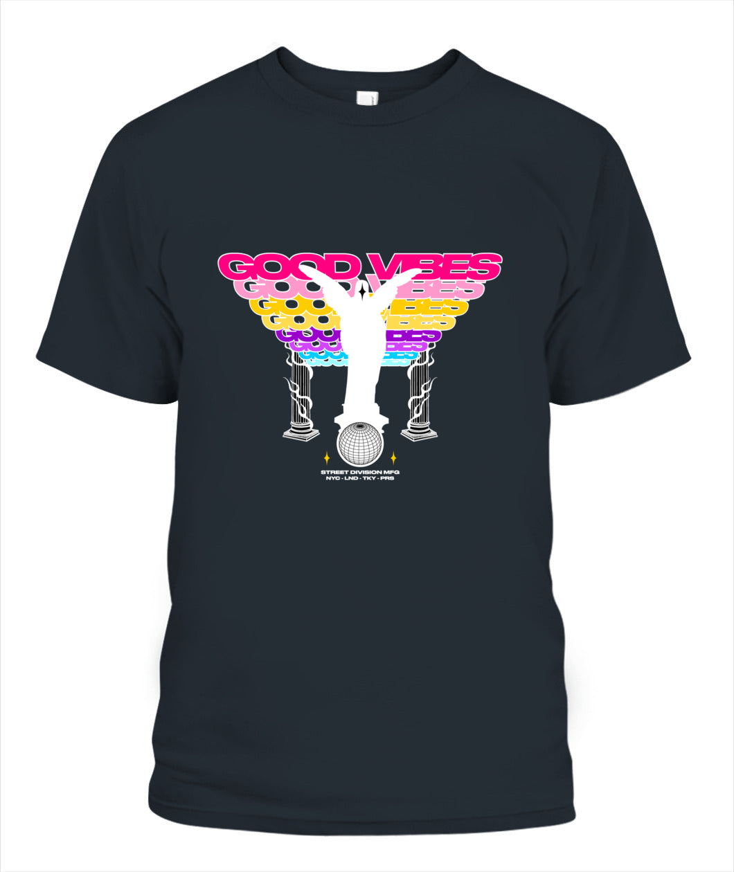 Good Vibes Unisex T-Shirt – Colorful Graphic Streetwear Tee, Comfort Colors 1717, Made in USA