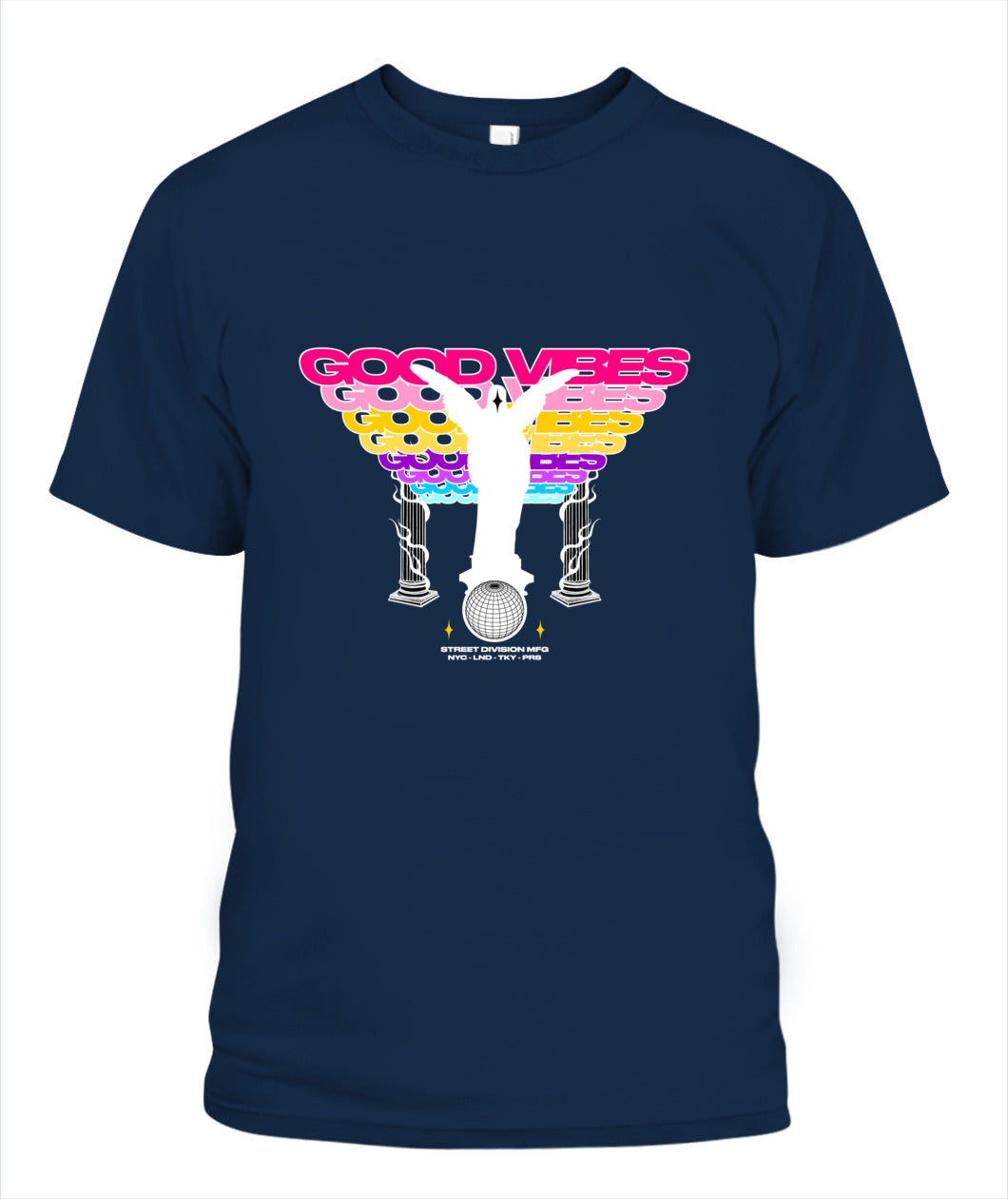 Good Vibes Unisex T-Shirt – Colorful Graphic Streetwear Tee, Comfort Colors 1717, Made in USA