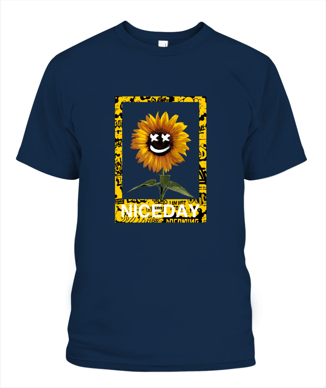 Nice Day Sunflower Smile Unisex T-Shirt – Bold Street Art Graphic Tee, Comfort Colors 1717, Urban Style