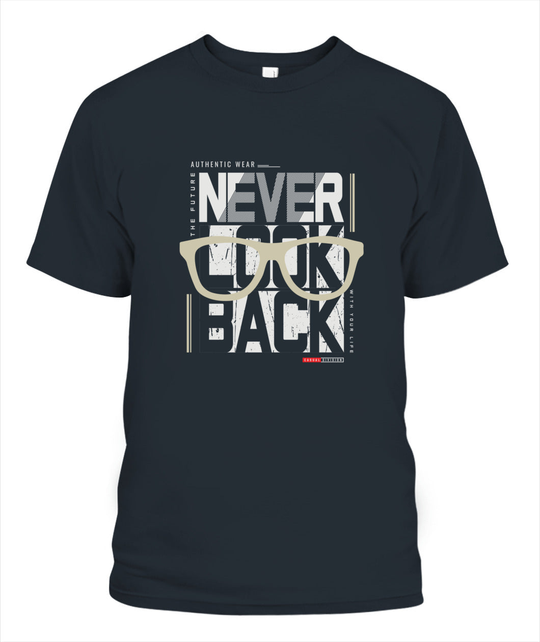 Never Look Back Unisex T-Shirt – Motivational Streetwear Graphic Tee, Comfort Colors 1717, Urban Style