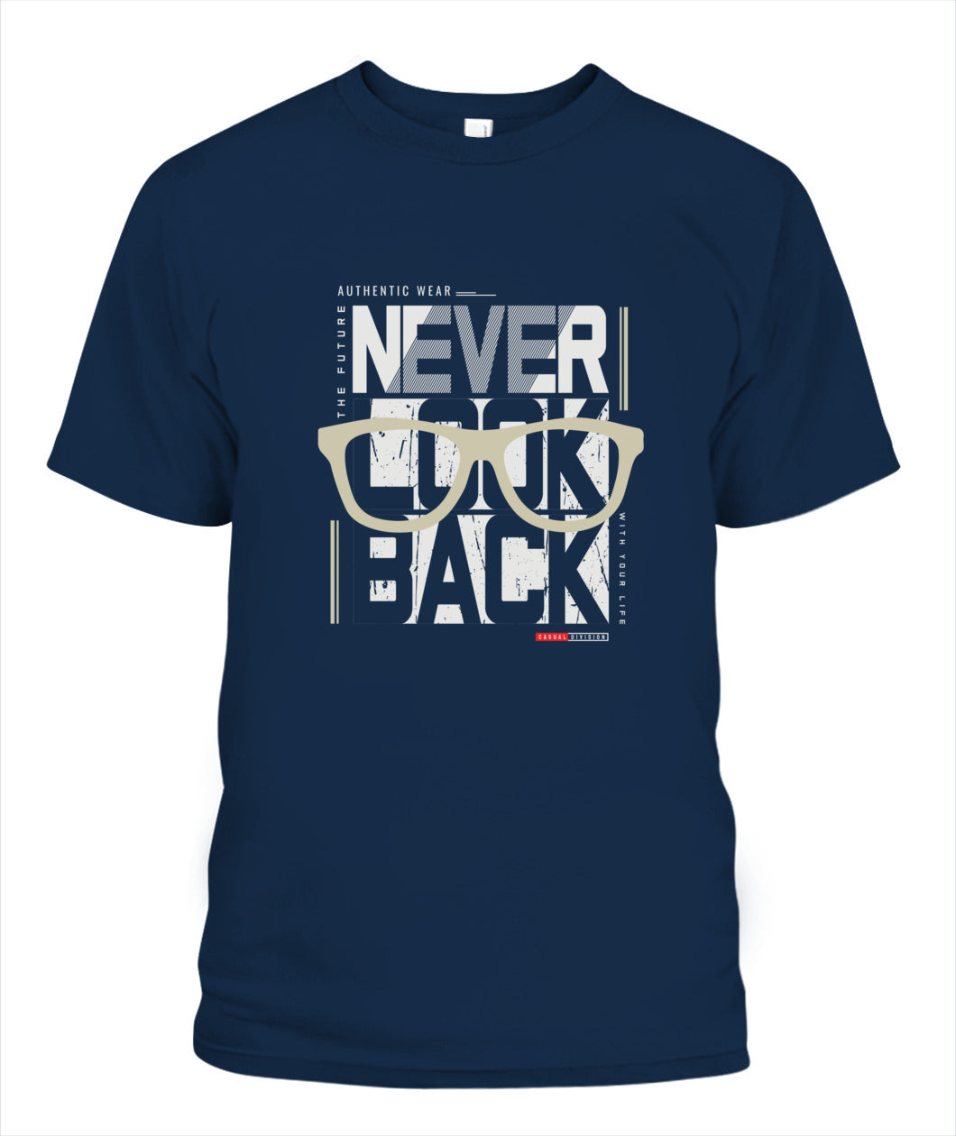 Never Look Back Unisex T-Shirt – Motivational Streetwear Graphic Tee, Comfort Colors 1717, Urban Style